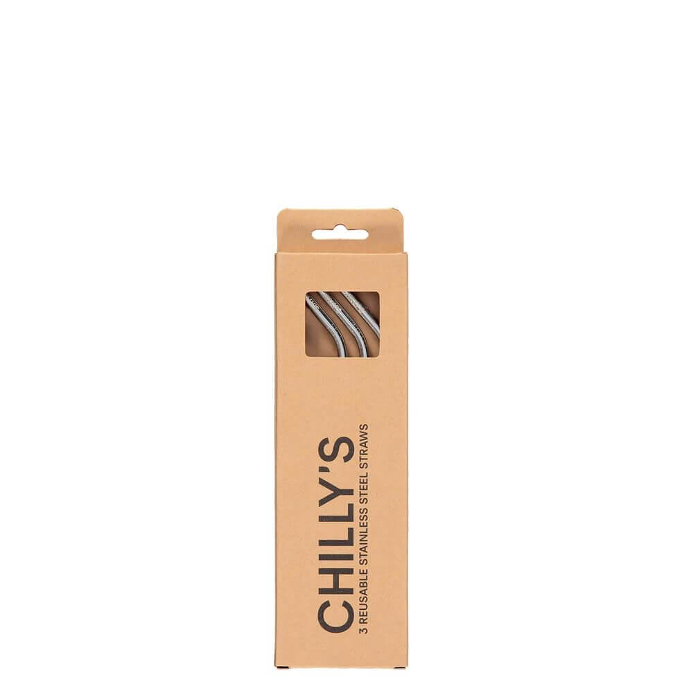 Chillys Set of 3 Reusable Stainless Steel Straws